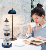 Nautical Decor - Blue Stripes Lighthouse