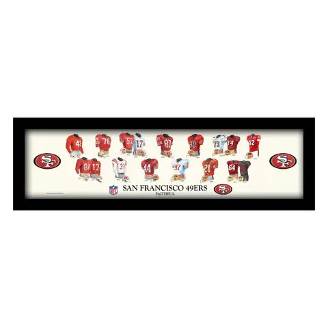 NFL San Francisco 49ers 4X10 Framed Uniform Heritage Print