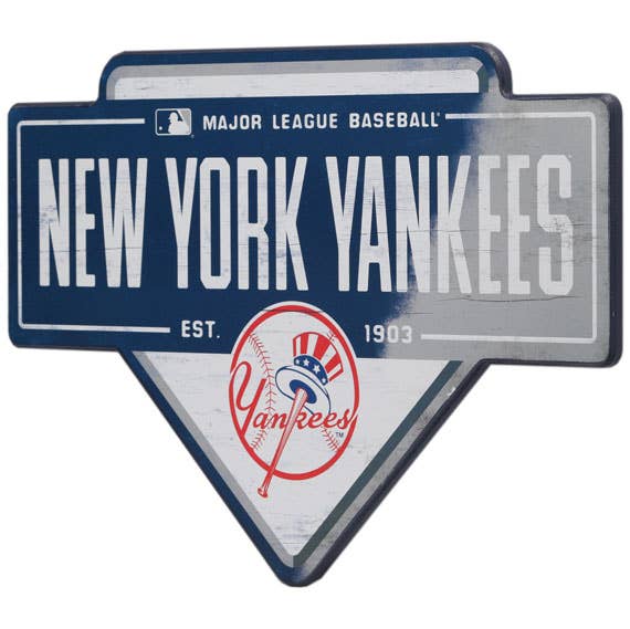 New York Yankees Black And White Baseball Home Plate Wall Decor