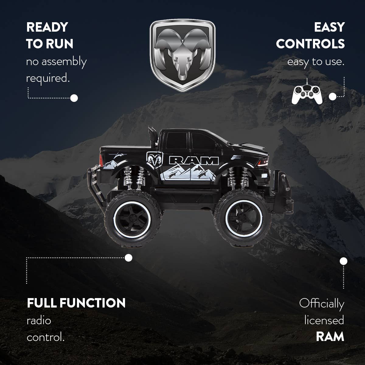 1:24 Remote Control Ram 2500 RTR Electric RC Monster Truck