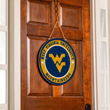 West Virginia University Round Door Décor with Hanging Rope,
