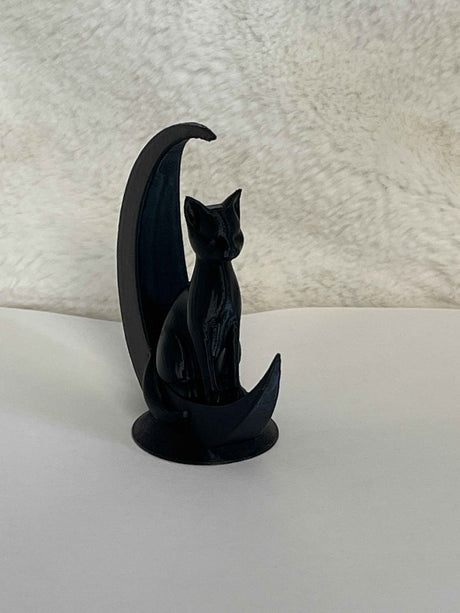 Cat on the Moon Statue 3D printed