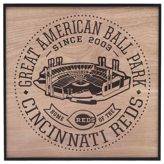 Cincinnati Reds Great American Ball Park Framed Wood Sign