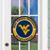 West Virginia University Round Door Décor with Hanging Rope,