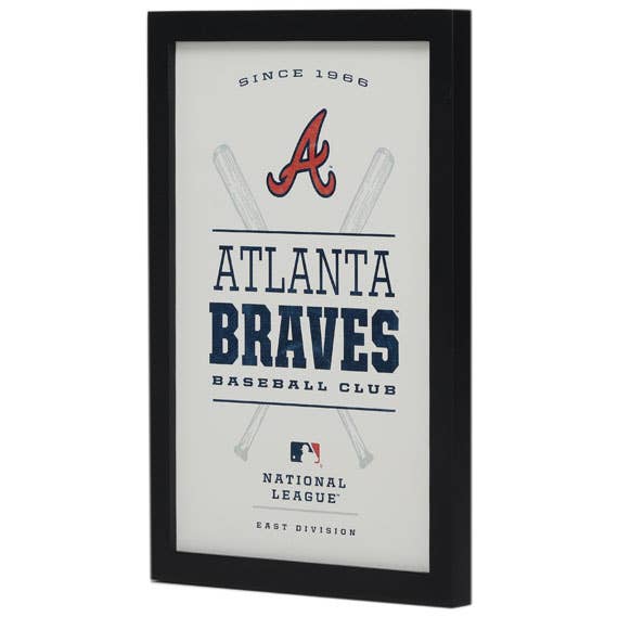 Atlanta Braves Baseball Club Framed Wood Wall Decor