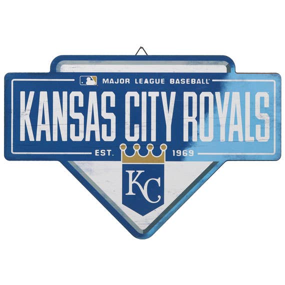 Kansas City Royals Baseball Home Plate Wood Wall Decor