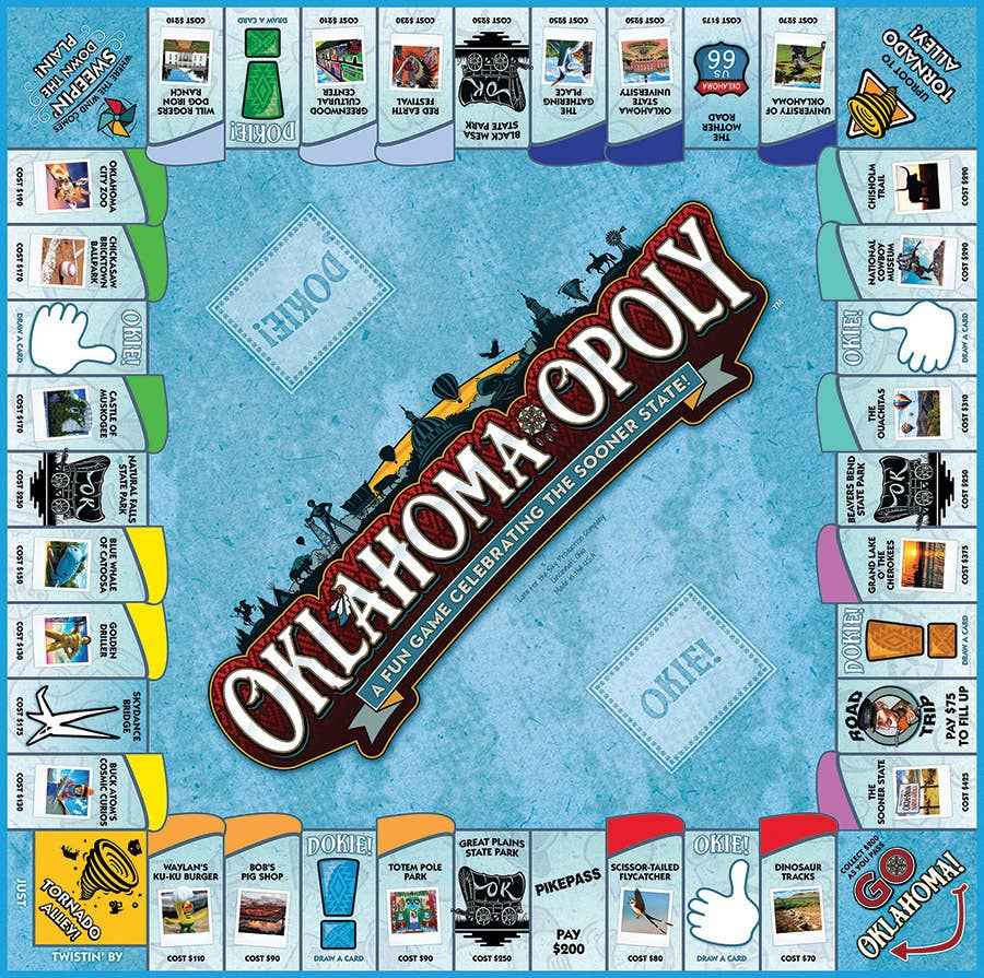 Oklahoma Opoly (state) Board Game