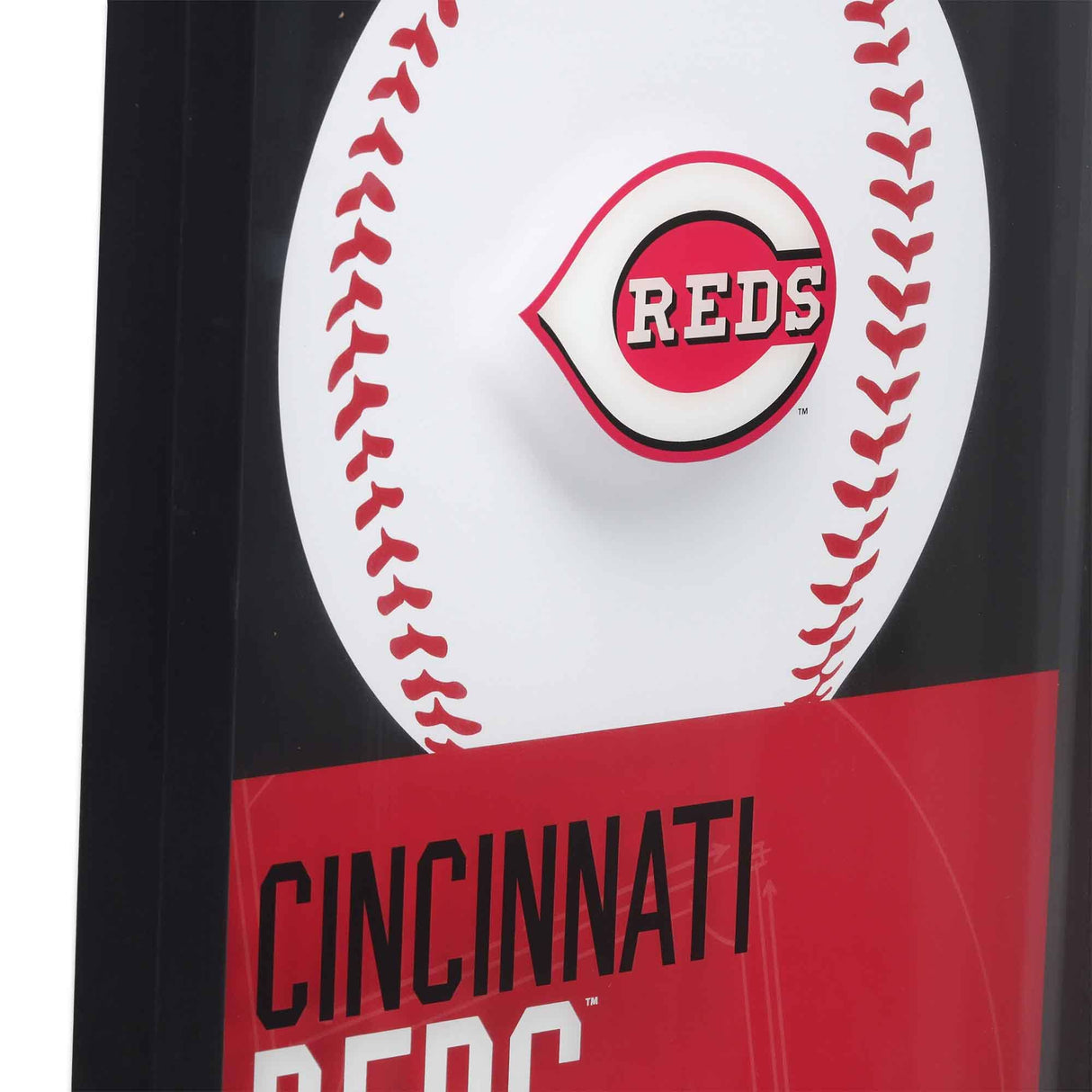 Cincinnati Reds Logo Baseball & Diamond Framed Glass Sign