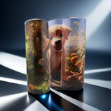Puppy Sitting on Rock 20oz tumbler with straw