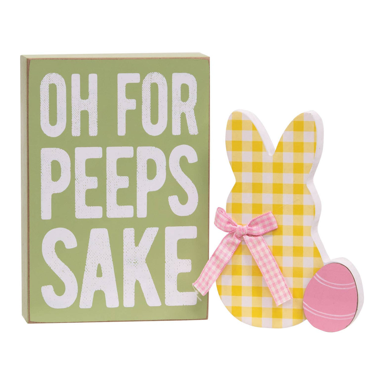 For Peeps Sake Box Sign & Chunky Bunny Sitter 2/Set