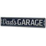 Dad's Garage Embossed Metal Street Sign