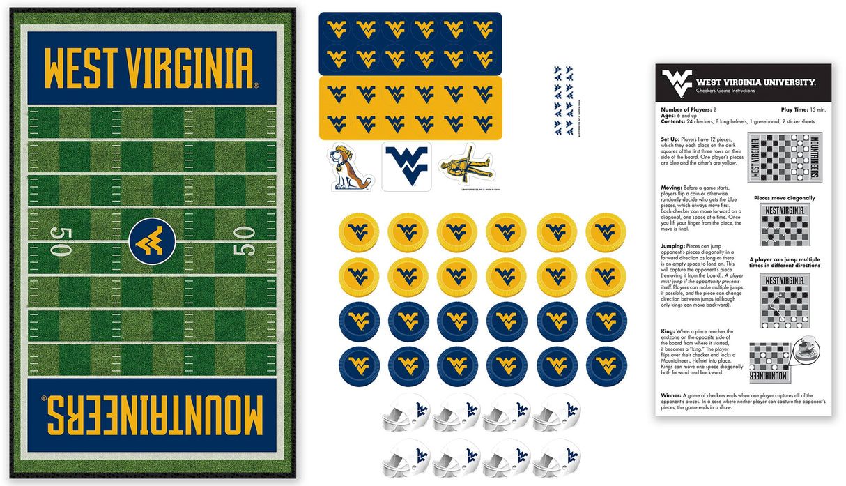 West Virginia Mountaineers Checkers Board Game