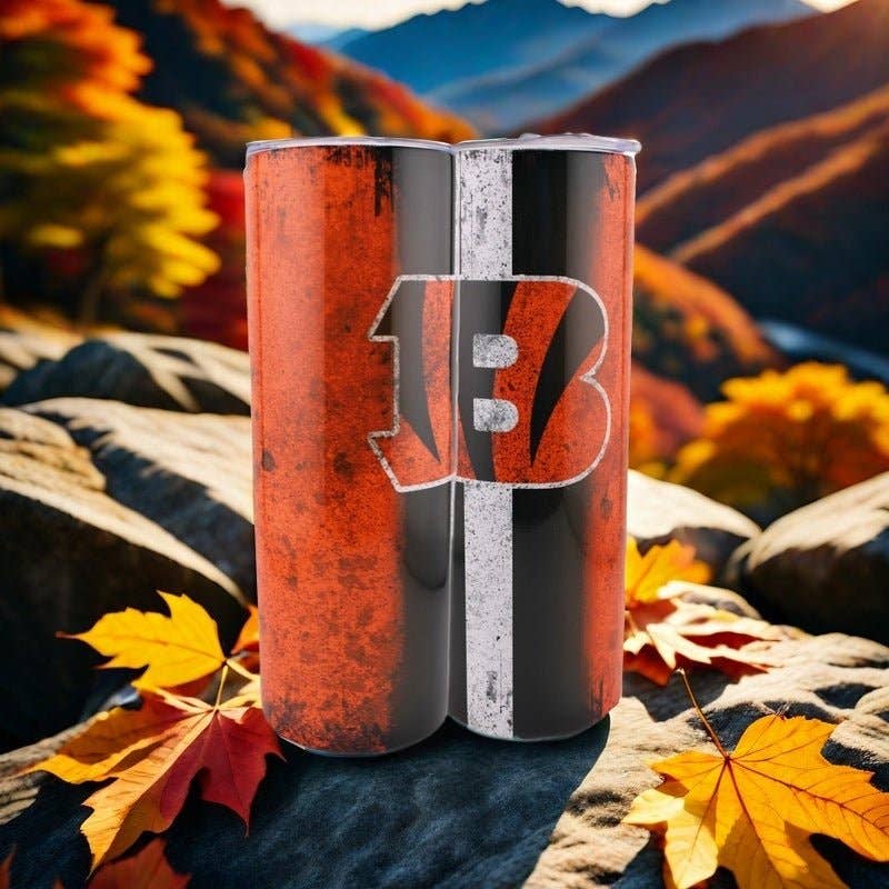 Cincinnati Bengals Grunge Football Edition 20oz Tumbler (with Straw)