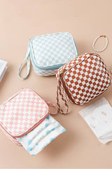 Cosmetic Makeup Travel Case Checkered