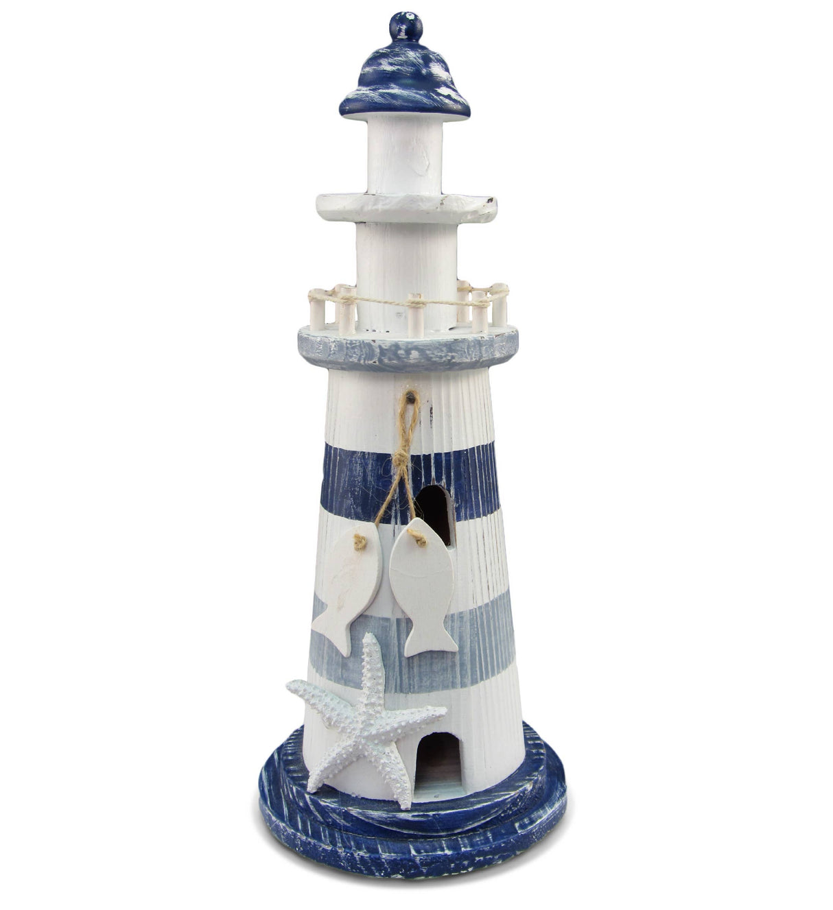 Nautical Decor - Blue Stripes Lighthouse