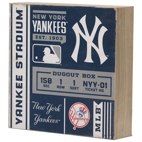 New York Yankees Stadium Ticket Wood Wall Decor