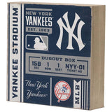 New York Yankees Stadium Ticket Wood Wall Decor