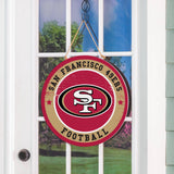 San Francisco 49ers Round Door Décor with Hanging Rope, 18x1