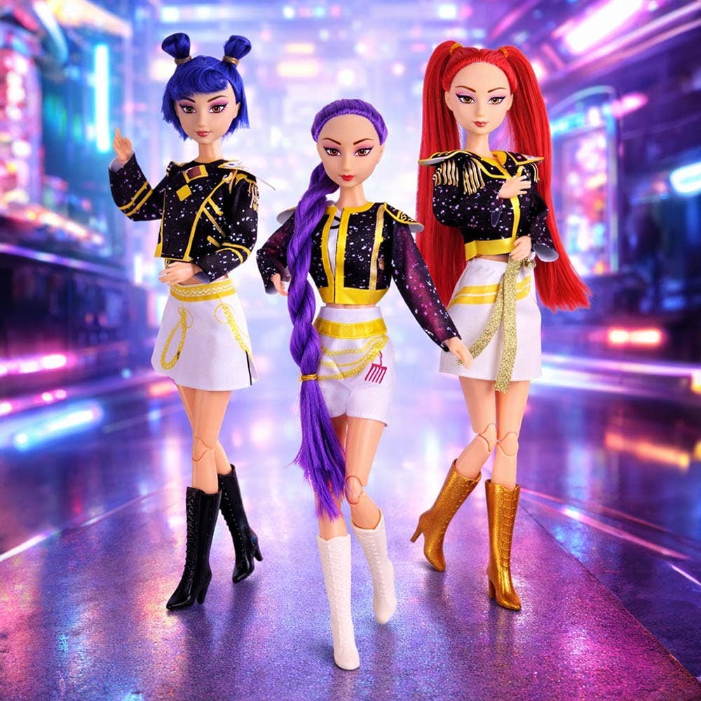 Light Up Kpop Demon Hunters Character Figure Doll with Guitar