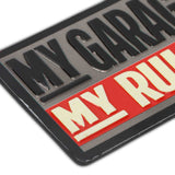 Garage Rules Embossed Metal Magnet