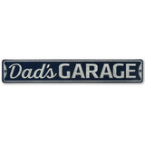 Dad's Garage Embossed Metal Street Sign