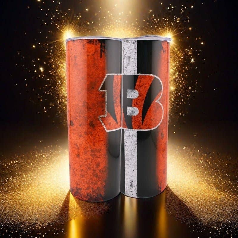 Cincinnati Bengals Grunge Football Edition 20oz Tumbler (with Straw)
