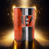 Cincinnati Bengals Grunge Football Edition 20oz Tumbler (with Straw)