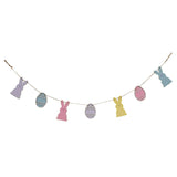Easter Egg & Bunny Garland-Glittered Wooden