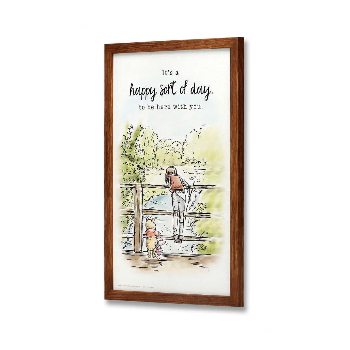 Winnie the Pooh Happy Sort of Day Framed Wood Wall Decor