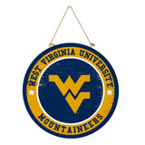 West Virginia University Round Door Décor with Hanging Rope,