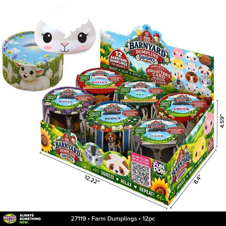 Fun Doh Farm Barnyard Squishy Dumpling Toy - 12/Display