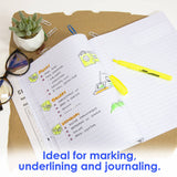 Fluorescent Highlighter Asst Color w/ Pocket Clip (12/Pack)