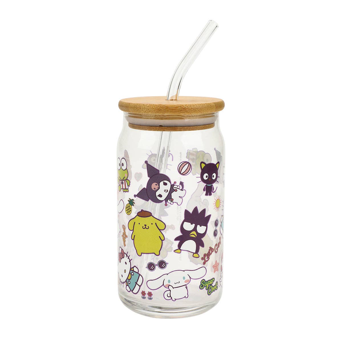 Hello Kitty & Friends 15 oz. Glass Bamboo Tumbler