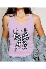 Life in The Fast Lane Graphic Racerback Tank