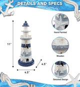 Nautical Decor - Blue Stripes Lighthouse