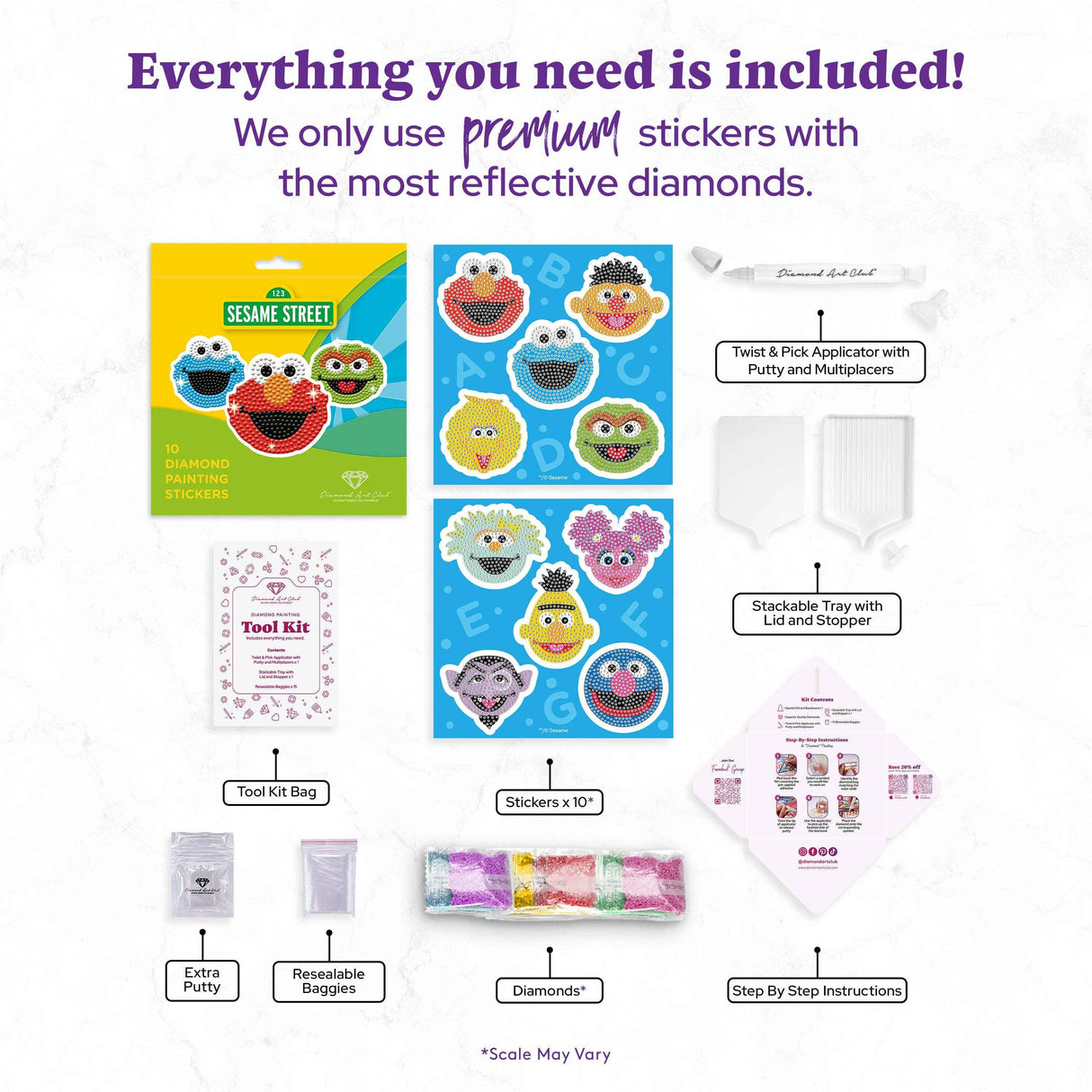Sesame Street™ Diamond Painting Stickers (10 pack)