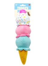 Pet Birthday 3-Scoop Ice Cream Cone Plush Dog Toy 12"