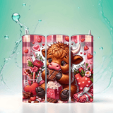 Highland Cow Valentine's Day Tumbler Wrap – Funny Cow Design