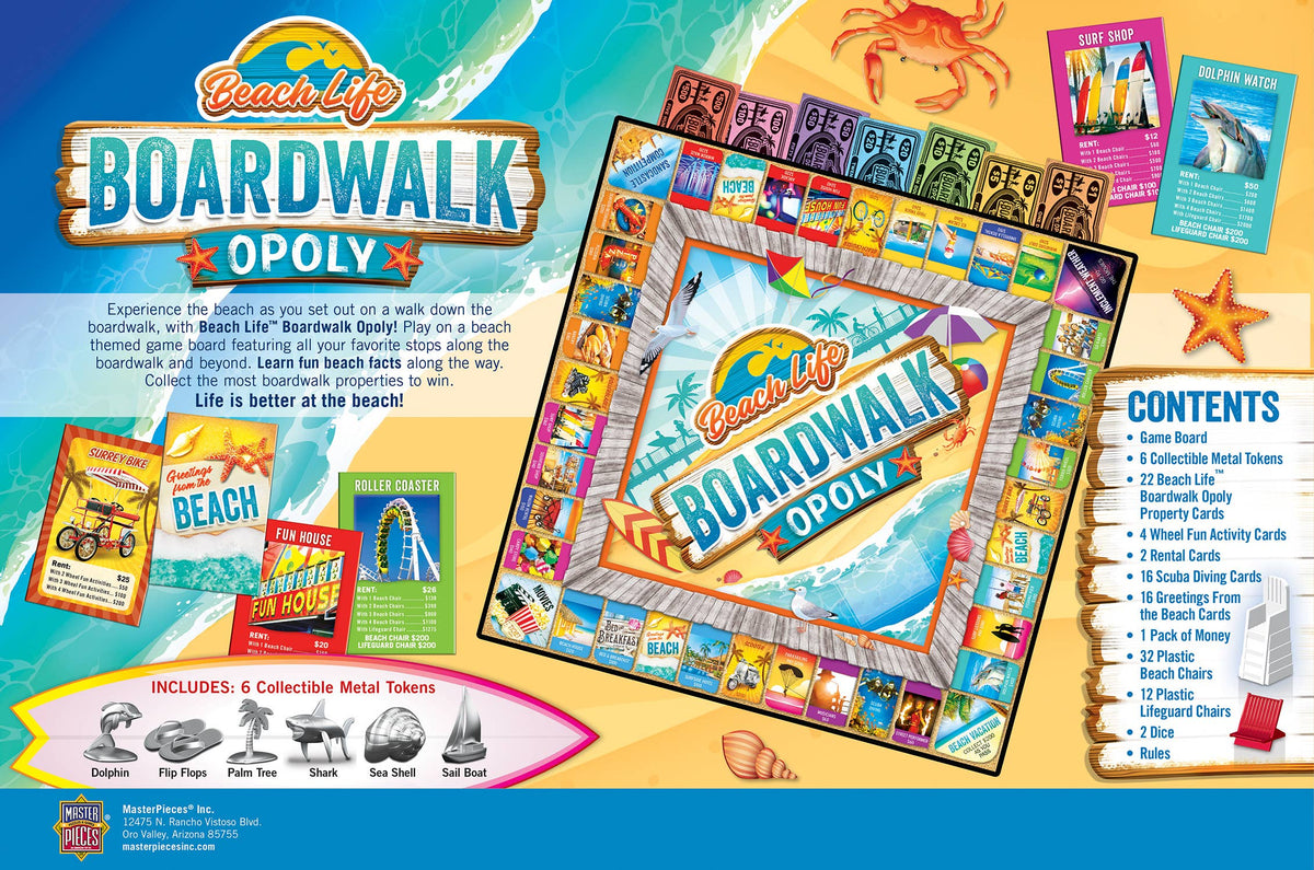 Boardwalk Math Game Beach Life - Boardwalk Opoly Board Game – Never Ending Deals