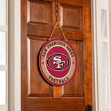 San Francisco 49ers Round Door Décor with Hanging Rope, 18x1