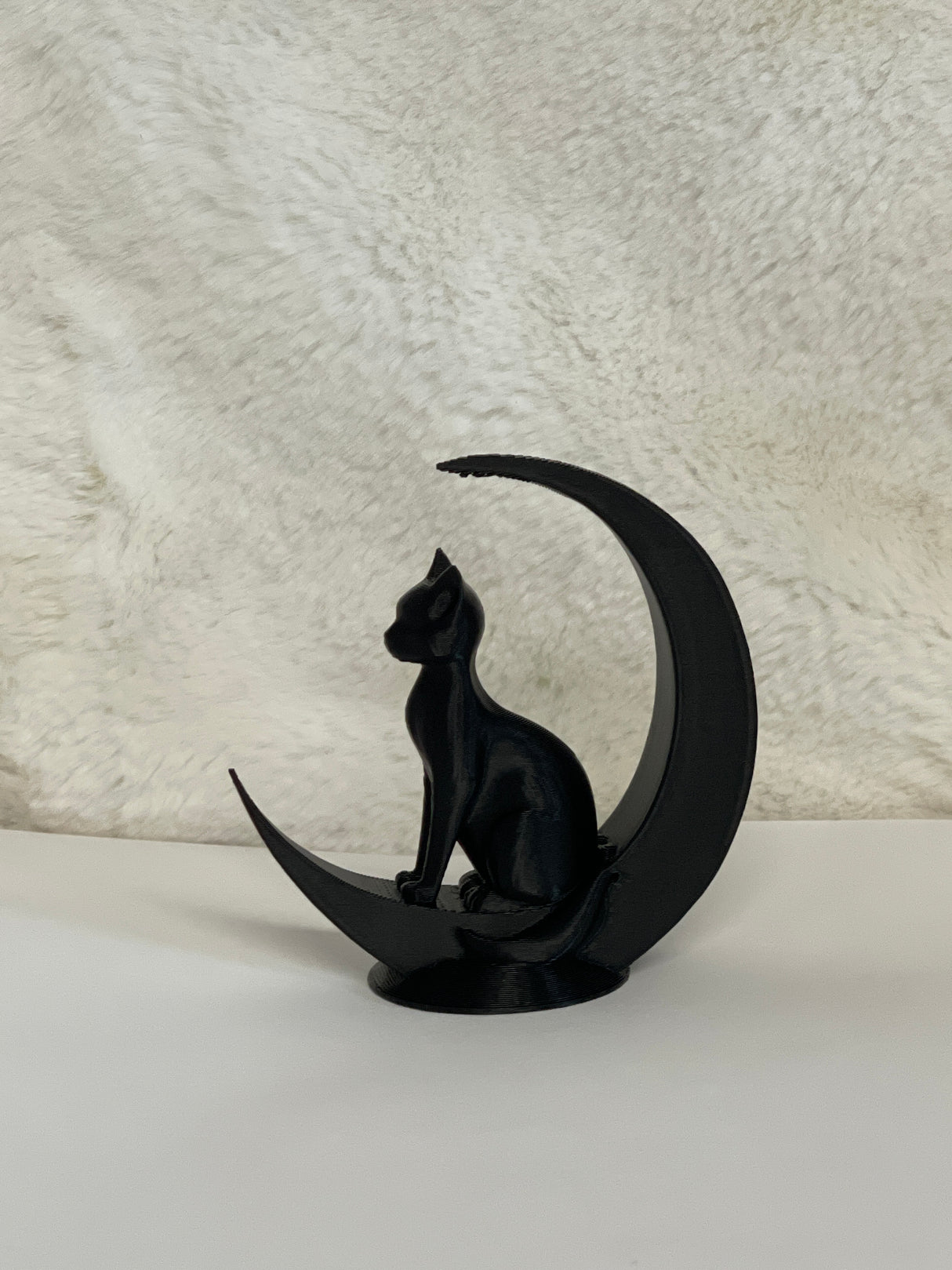 Cat on the Moon Statue 3D printed