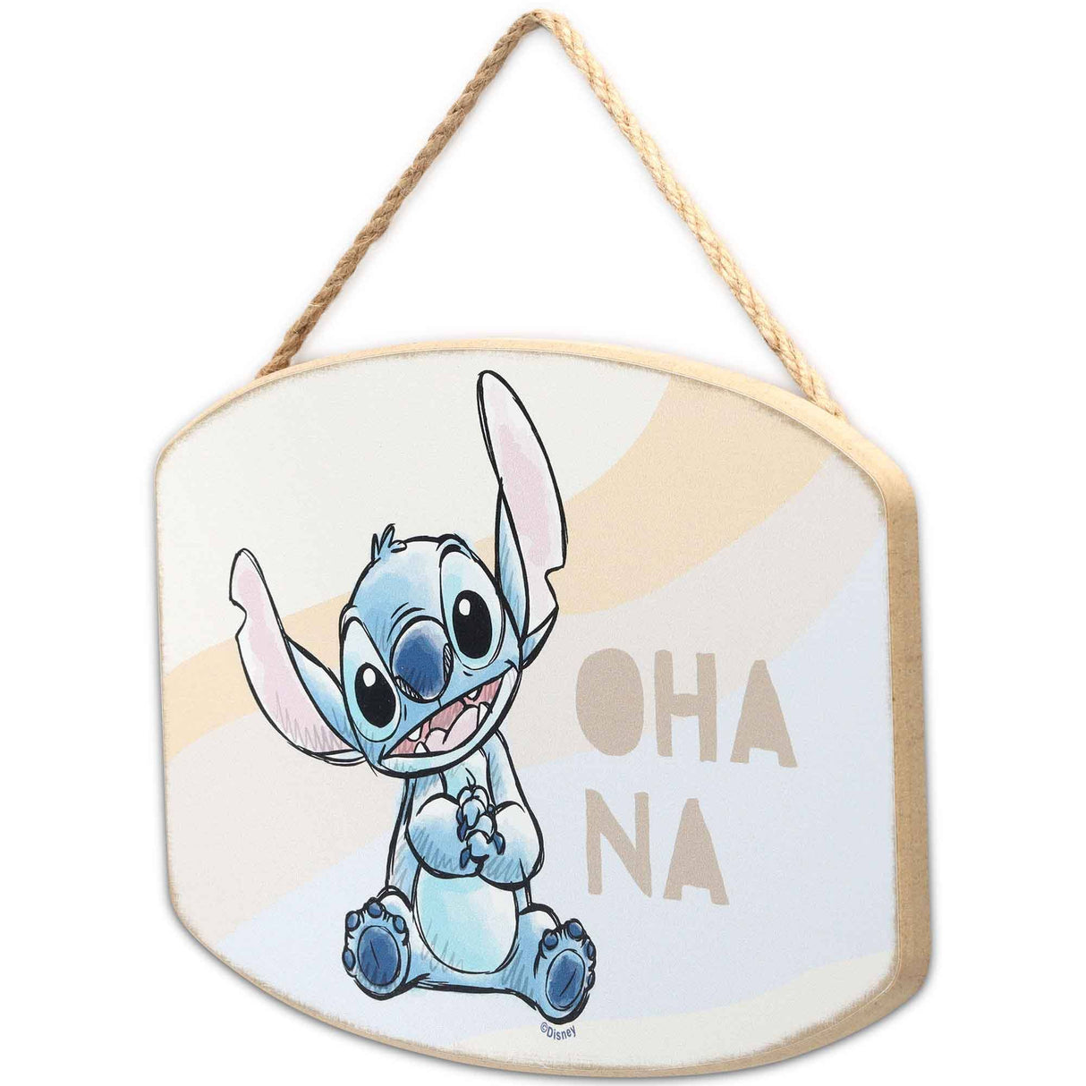 Lilo & Stitch Ohana Pastel Hanging Wood Wall Decor
