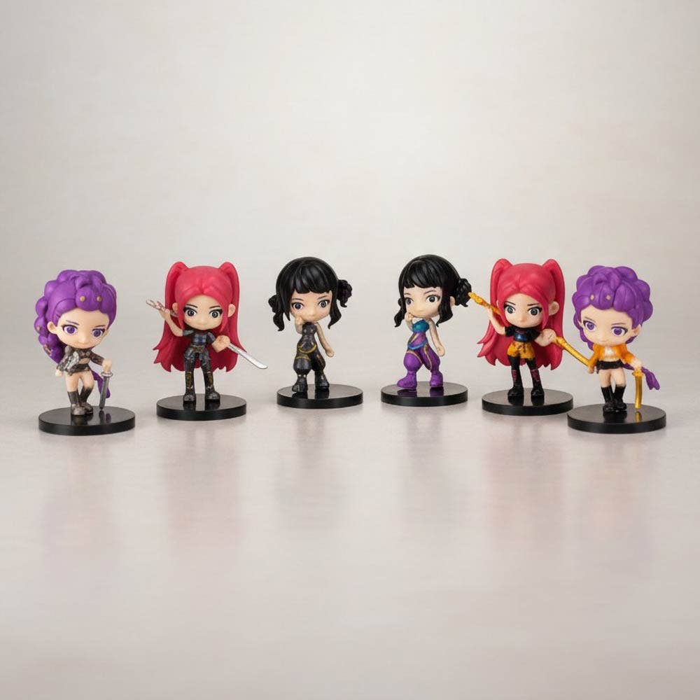 6PCS - Kpop Demon Hunters HUNTRIX Character Collectible Mini Figure Set
