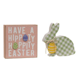 Hoppity Easter & Green Check Chunky Bunny Sitter 2/Set