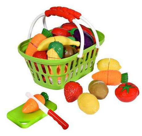 Playkidz: Fruit and Vegetables Basket Pretend Play Kitchen F