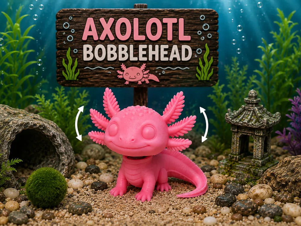 Axolotl Bobblehead 3D printed