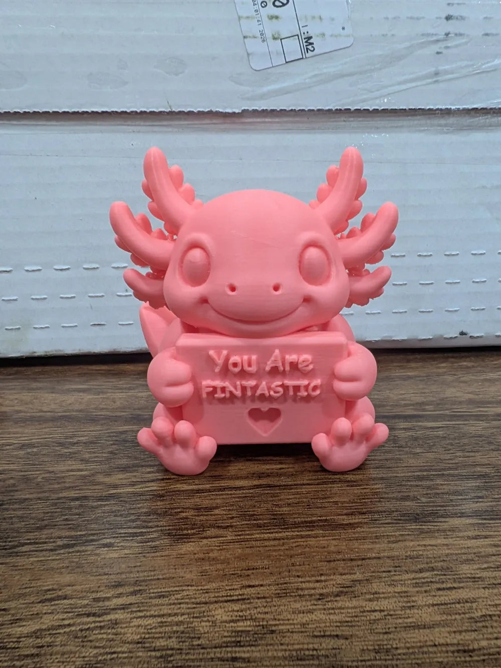 Ax the Axolotl Positivity Pal (Customizable Text) 3D Printed