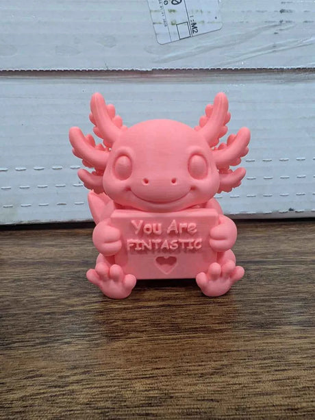 Ax the Axolotl Positivity Pal (Customizable Text) 3D Printed