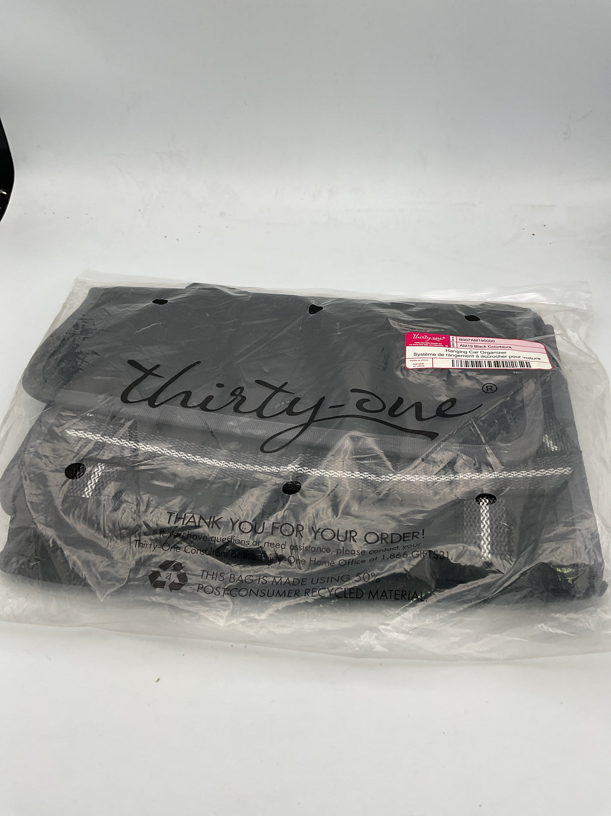 Thirty-One Hanging Car Organizer - Black Colorblock