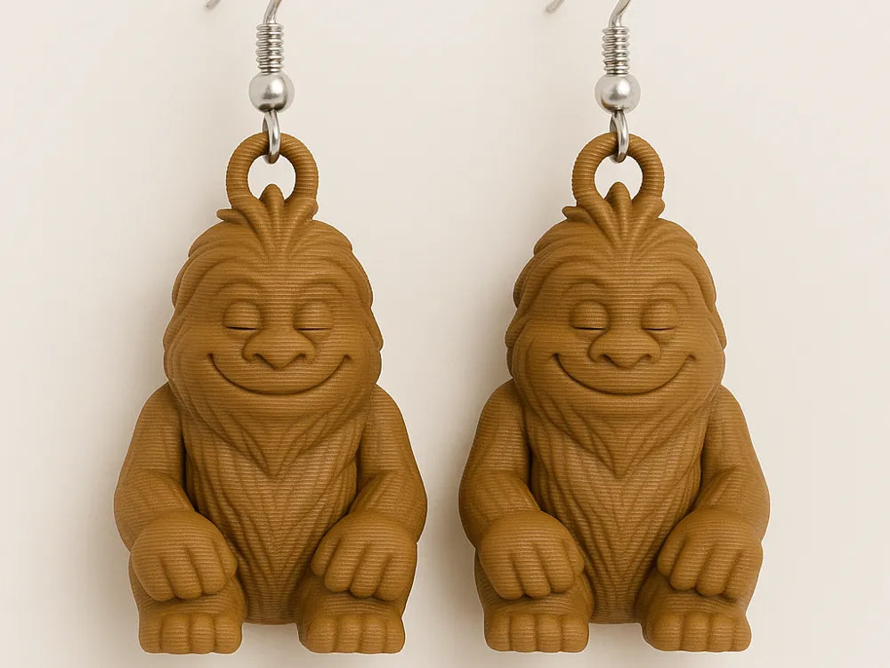 Bigfoot / Sasquatch Earring Set 3D printed
